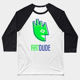 YourArtDude Logo In Lime And Blue Baseball T-Shirt